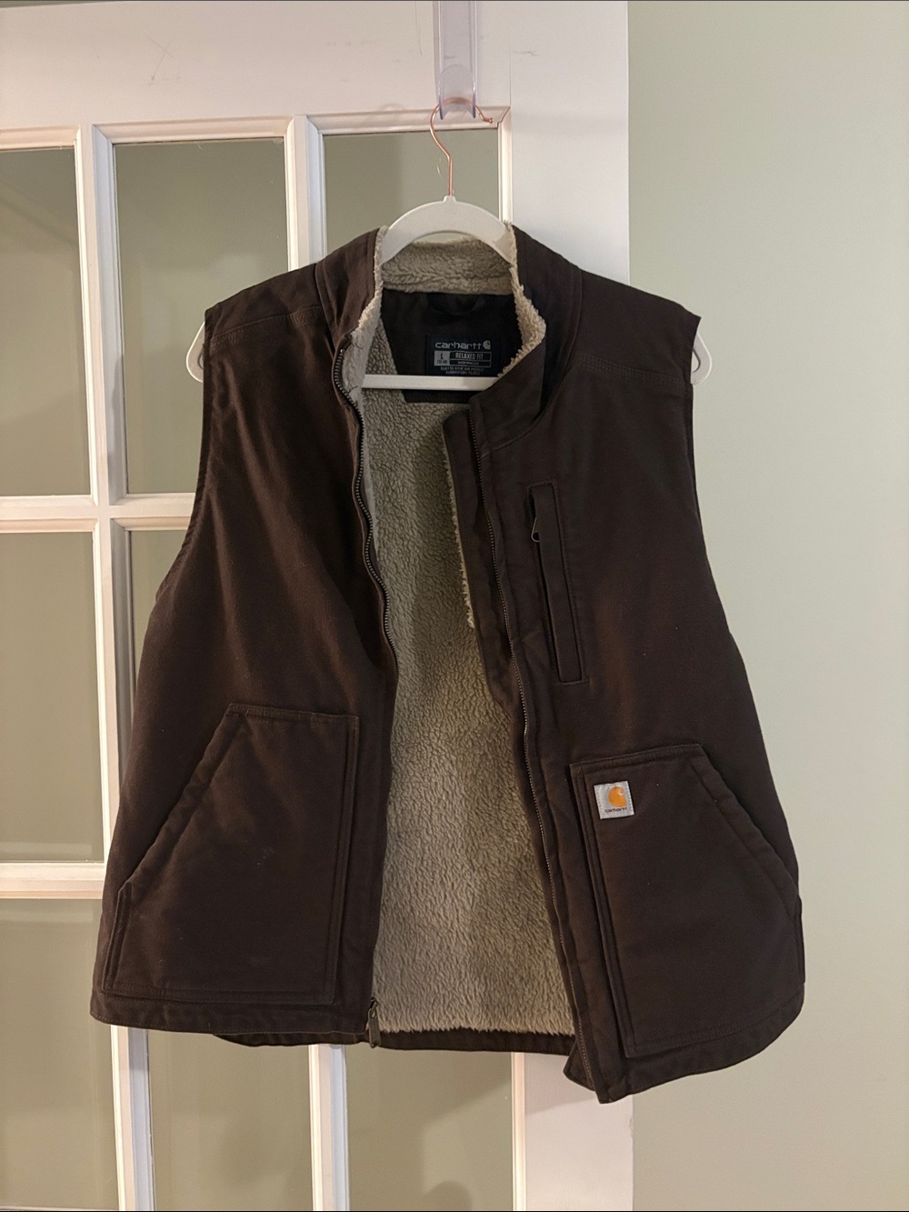 Carhartt Men’s Dark Brown Sherpa-Lined Work Vest